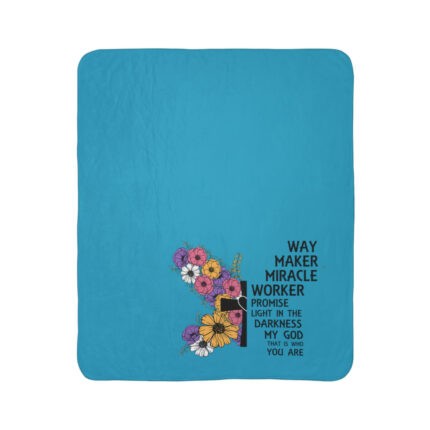 Blue Fleece Sherpa Blanket