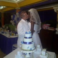 Bride and Groom Kissing